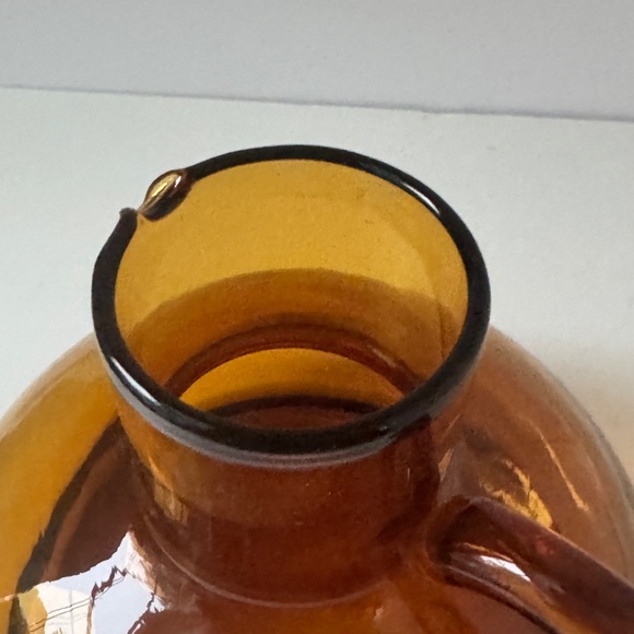 Vintage Amber Pitcher. 4 inches - Picture 4 of 5